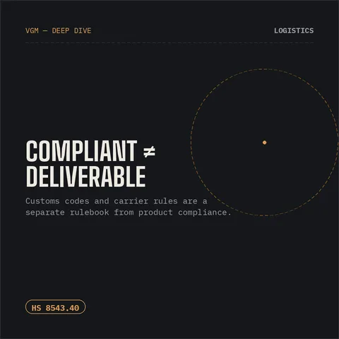 Product Compliance Doesn't Guarantee Delivery — Logistics Has Its Own Rulebook